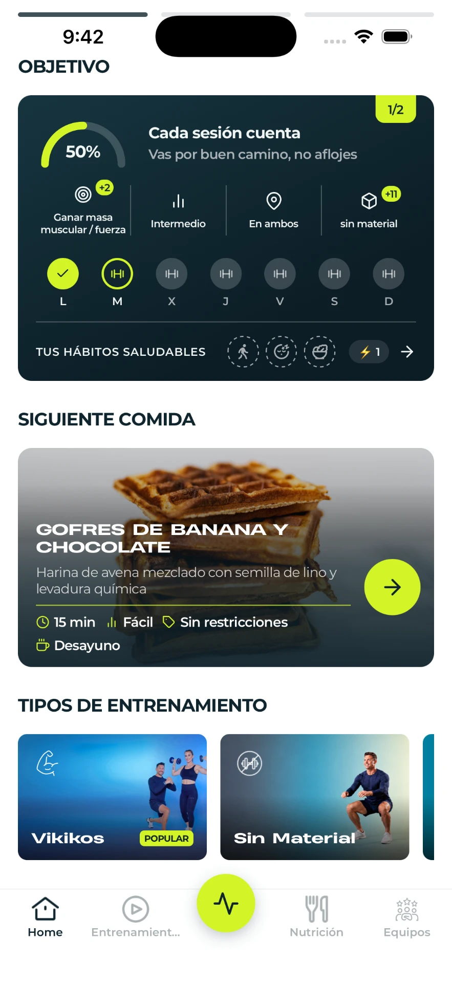 Receta del día con ingredientes y pasos dentro de la app
